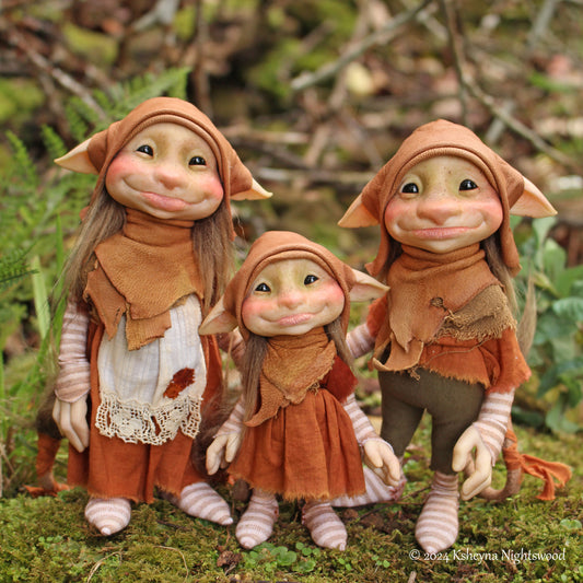 The Autumns - OOAK Brownie Art Doll Family