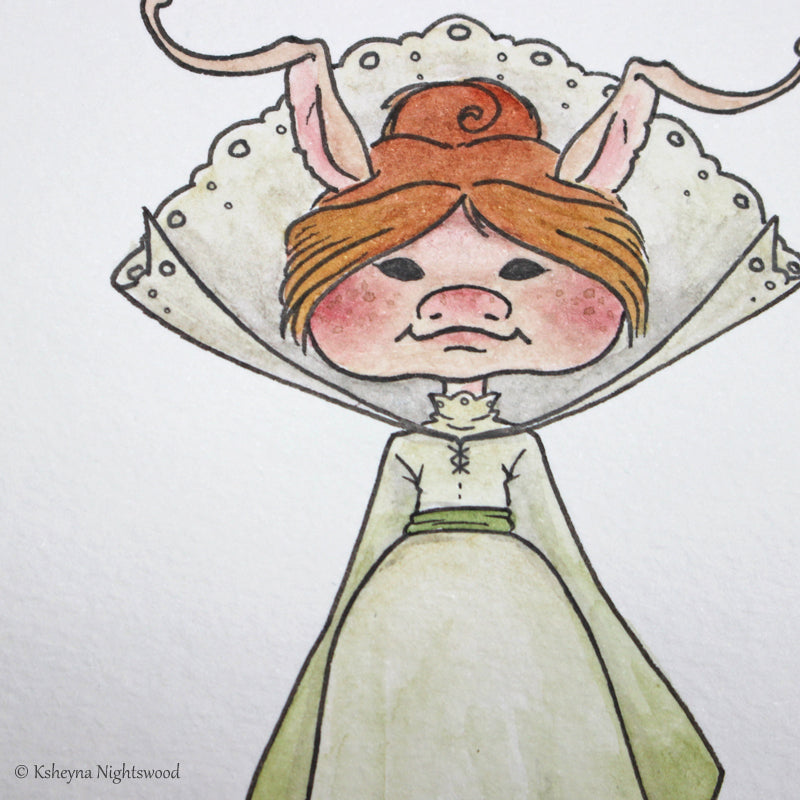 Original Watercolour - Royal Brownie Girl