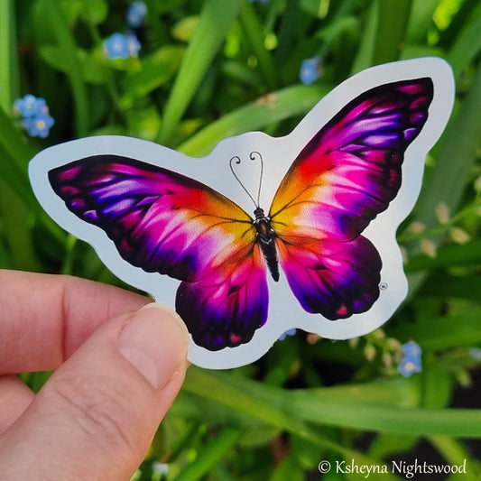 Pink Butterfly - Vinyl Sticker